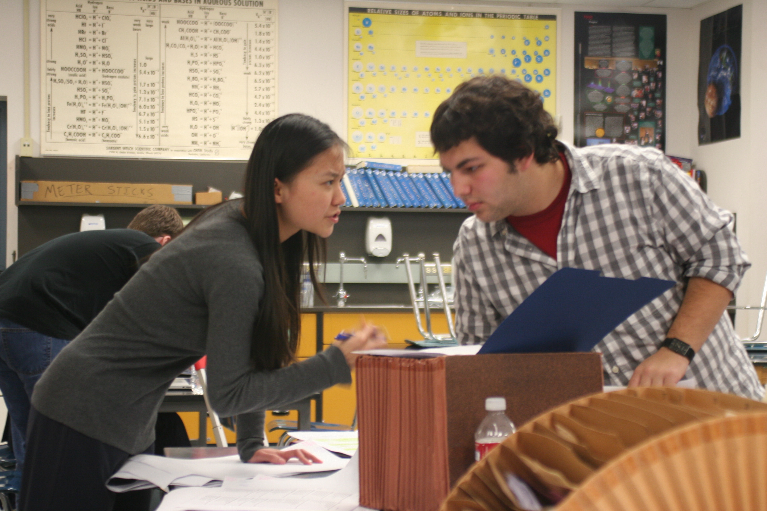 Alice Huang and Jacob Landsberg, both Cross-ex debaters, negotiate their options carefully before speaking.