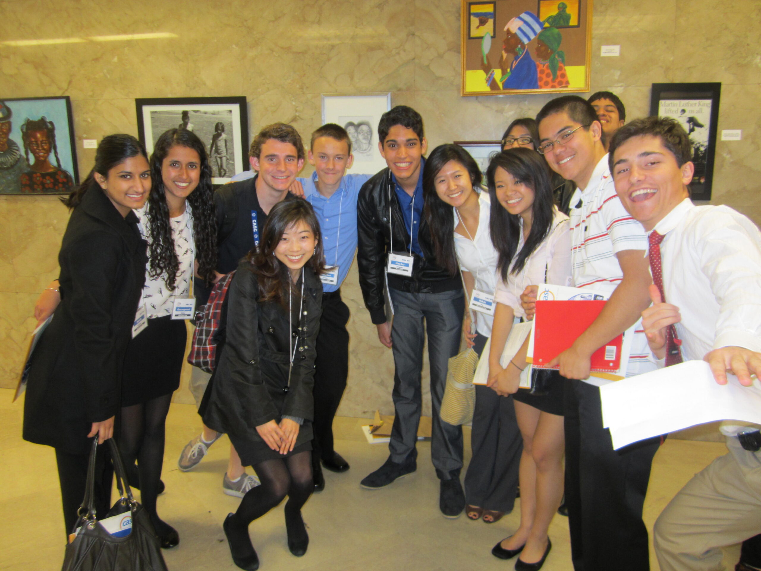 Student representatives on the Student Advisory Board gather together at the State Capitol to meet with their legislators.